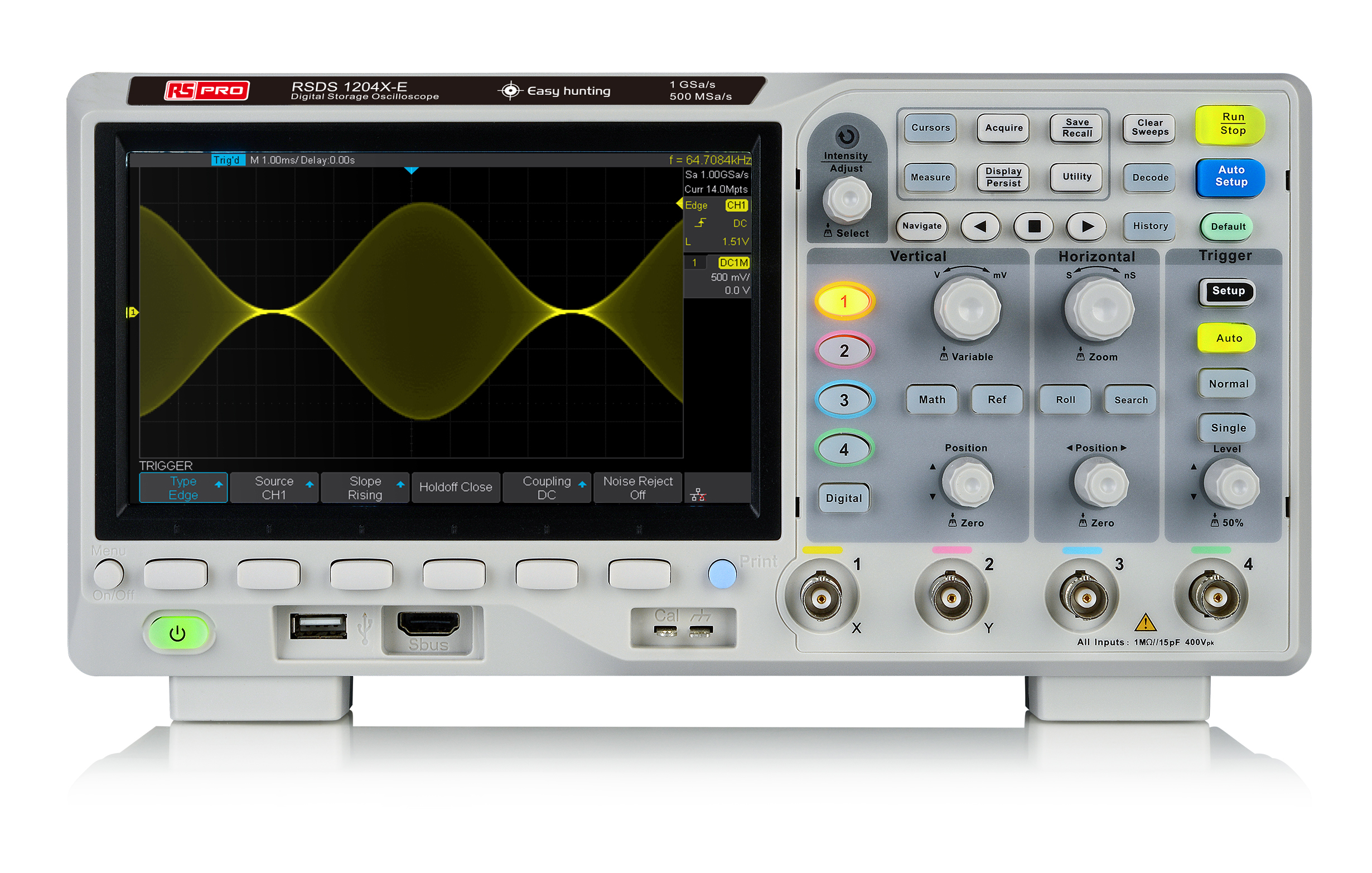 RS PRO RS-SDS1204X-E, 200MHz Bench Oscilloscope, 4 Analogue Channels, 16 Digital Channels - RS Calibrated