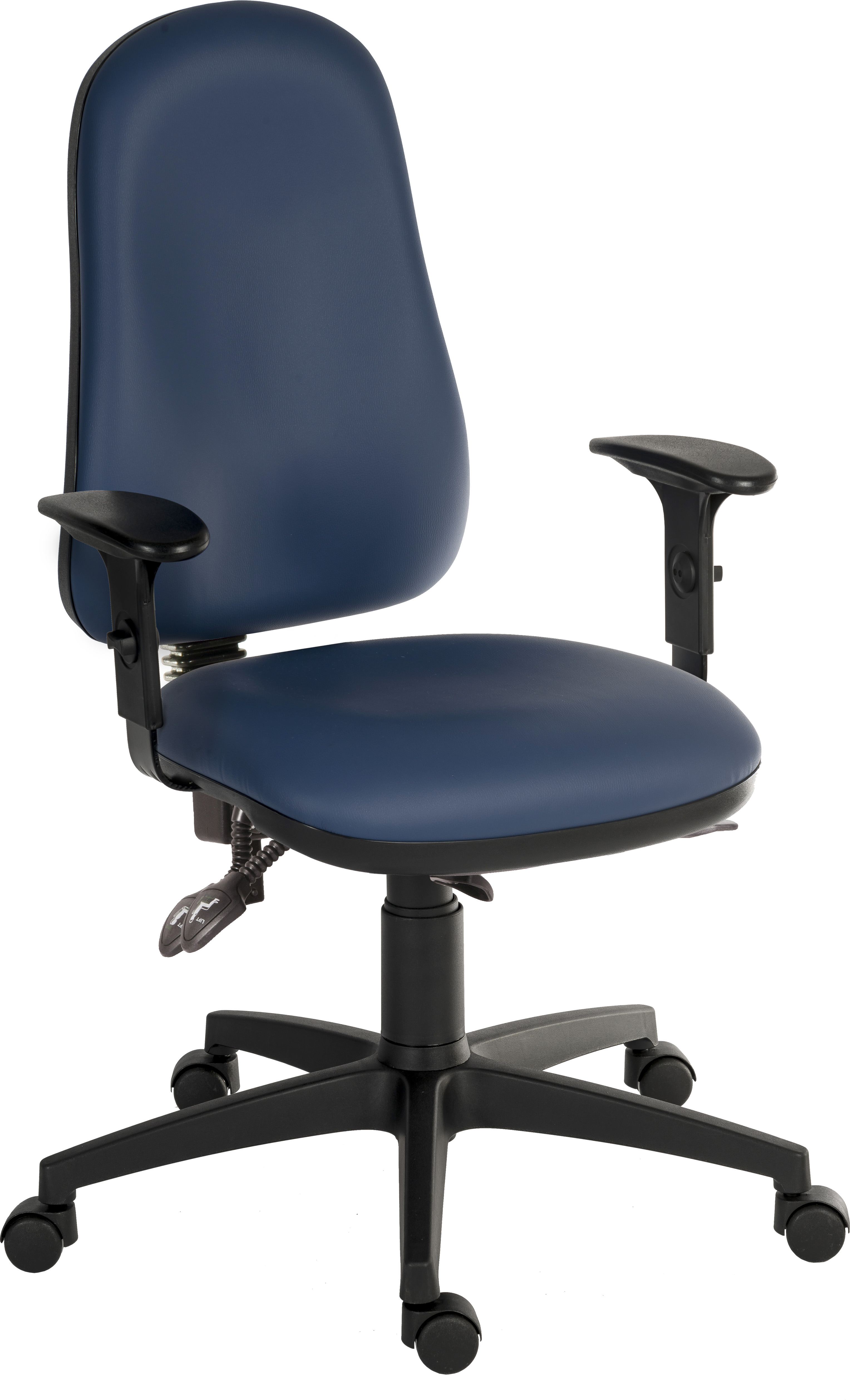 RS PRO Blue Polyurethane Operator Chair, 150kg Weight Capacity