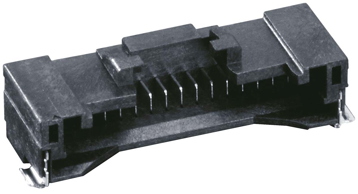 Hirose DF50 Series Right Angle Surface PCB Header, 16 Contact(s), 1 mm Pitch, 1 Row, Shrouded