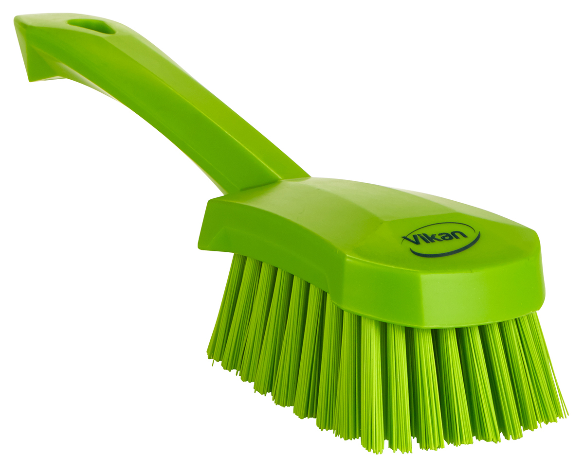 Vikan Hard Bristle Green Scrubbing Brush, 36mm bristle length, PET bristle material