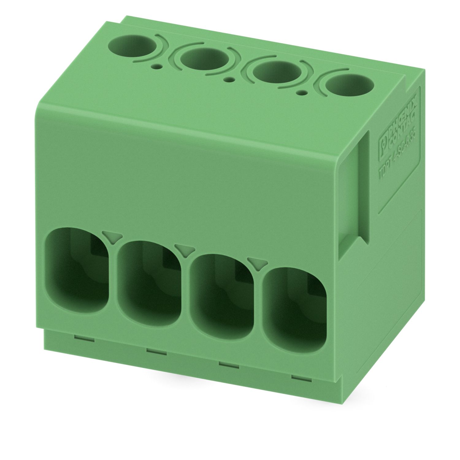 Phoenix Contact TDPT 4/ 4-SC-6.35-ZB Series PCB Terminal Block, 4-Contact, 6.35mm Pitch, Through Hole Mount, 1-Row,