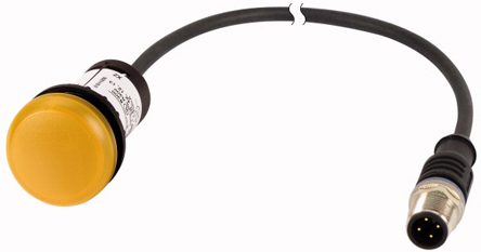 Eaton, C22, Panel Mount Yellow LED Indicator, 22mm Cutout, IP67, IP69K, Round, 24V ac/dc