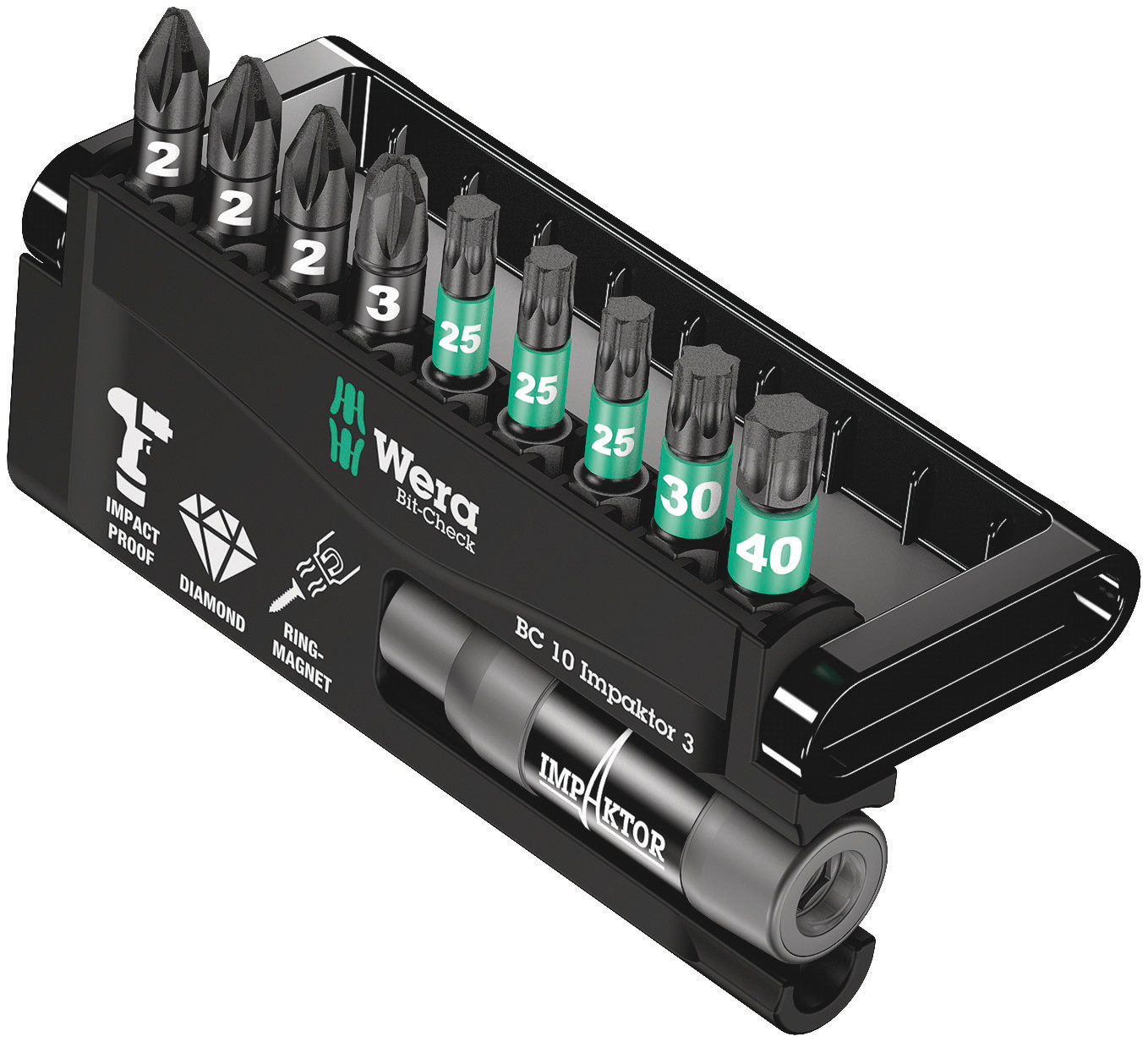 Wera Impact Bit Set 10 Pieces, Hexagon