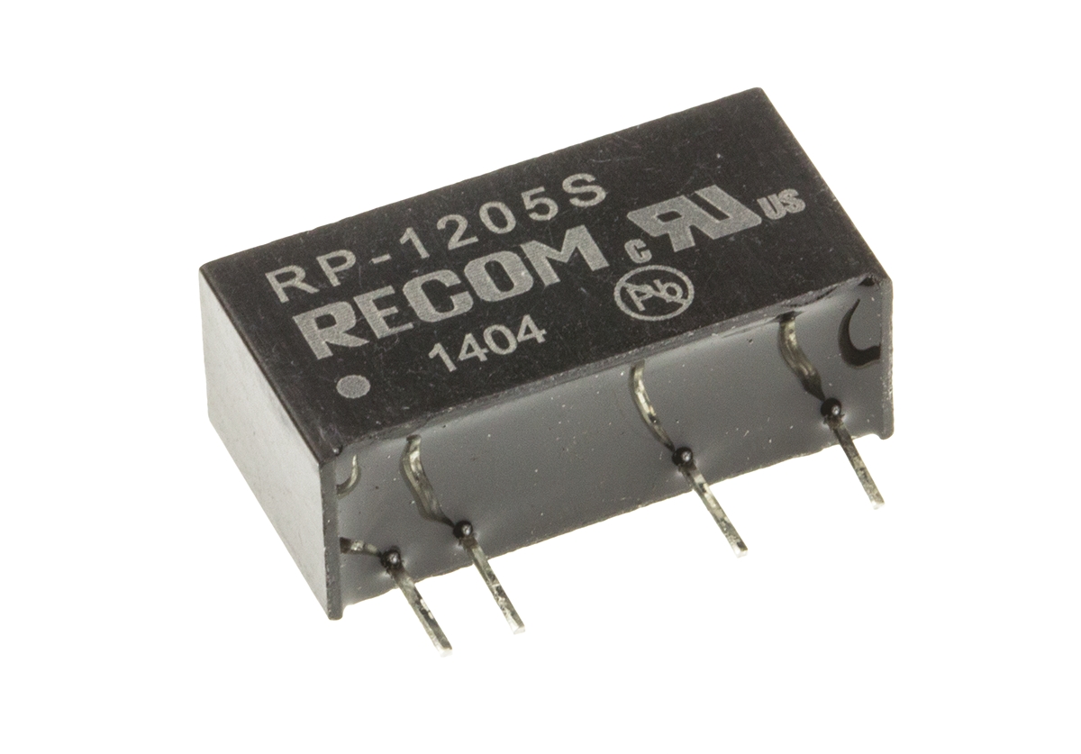 Recom RP DC-DC Converter, 5V dc/ 200mA Output, 10.8 → 13.2 V dc Input, 1W, Through Hole, +85°C Max Temp -40°C