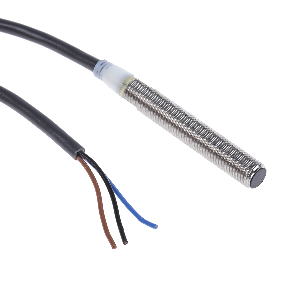 Omron Inductive Threaded Barrel Proximity Sensor, M8, 2 mm Detection, PNP NO, 12 → 24 V dc