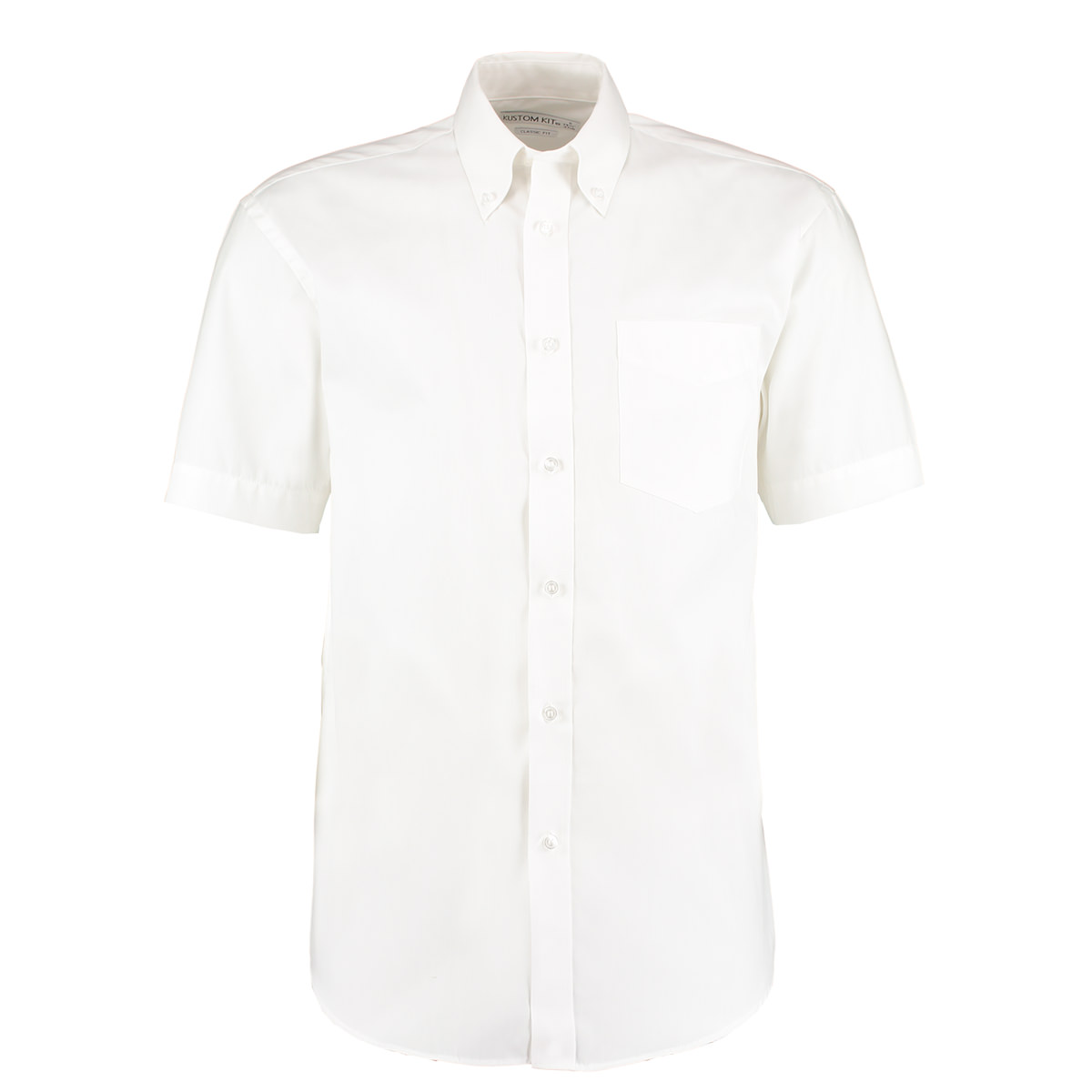Kustom Kit KK109 White Cotton, Polyester Work Shirt, UK 40in, EU 114cm