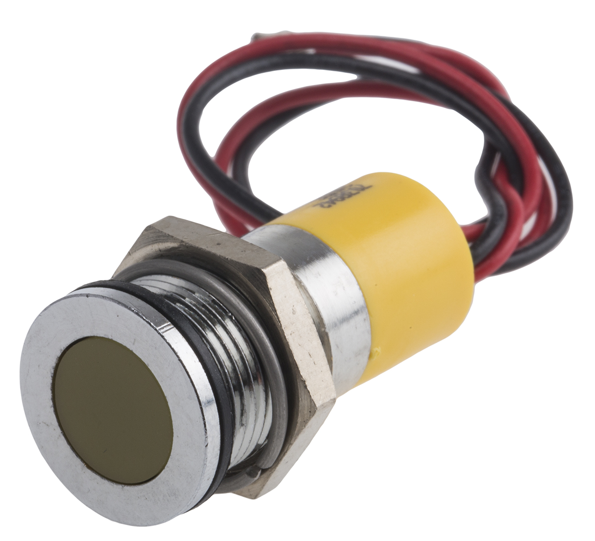 RS PRO Yellow Panel Mount Indicator, 24V dc, 14mm Mounting Hole Size, Lead Wires Termination, IP67