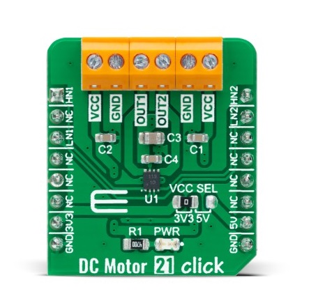 MikroElektronika DC Motor 21 Click DC Motor Driver for A3910 for MikroBus