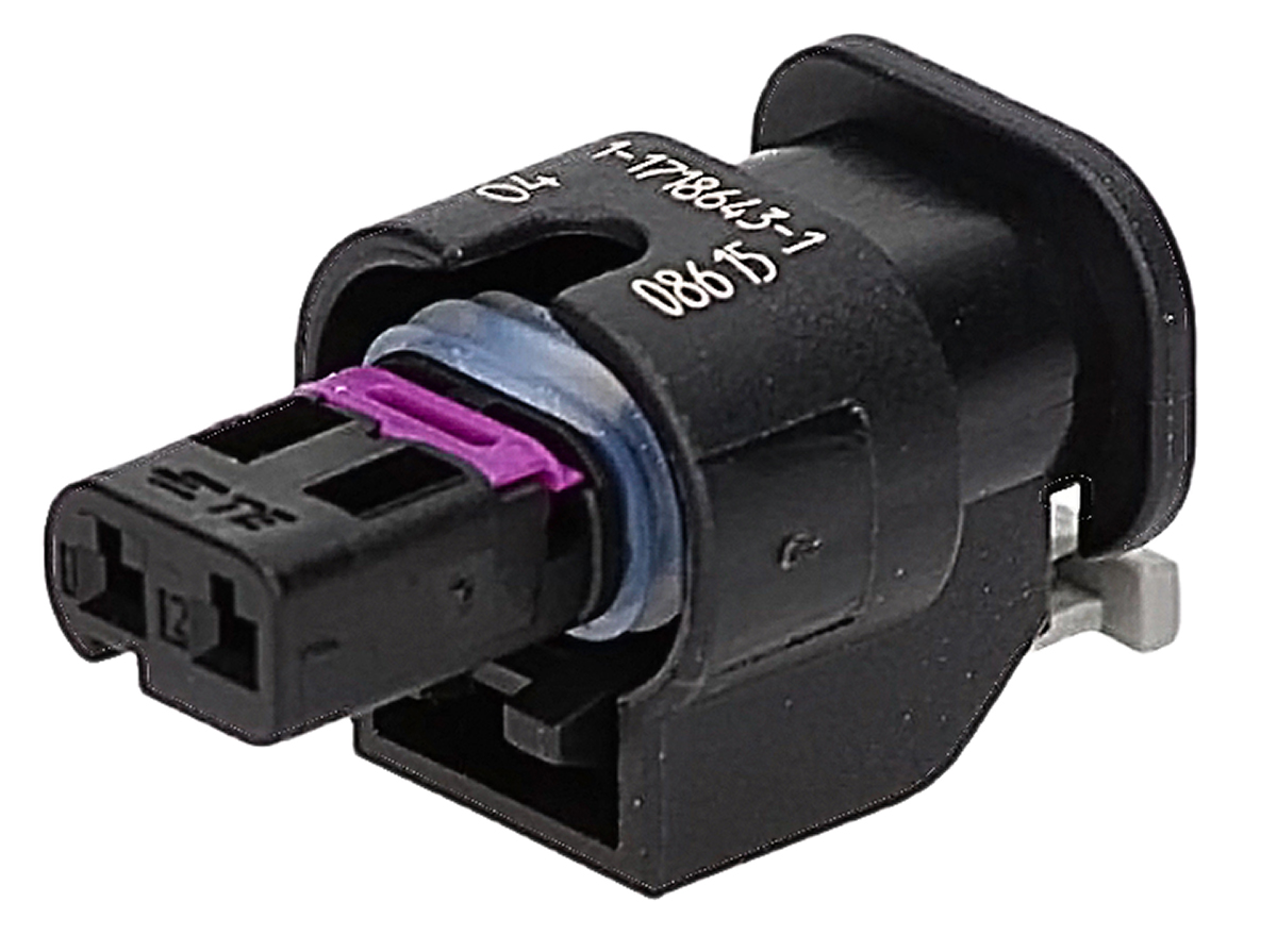 TE Connectivity, MCON 1.2 Automotive Connector Socket Black Plug-In 2 Way 1-1718643-1