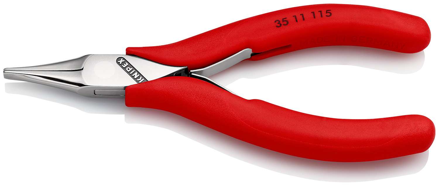 Knipex 35 11 Electronics Pliers, Flat Nose Pliers, 115 mm Overall, Flat, Straight Tip, 22,5mm Jaw