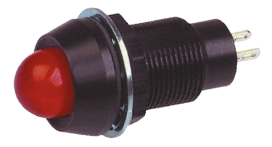 Marl Red Panel Mount Indicator, 5V dc, 12.7mm Mounting Hole Size, Solder Tab Termination, IP67