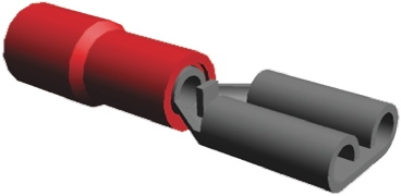 TE Connectivity PIDG FASTON .205 Red Insulated Female Spade Connector, Receptacle, 5.21 x 0.81mm Tab Size, 0.3mm² to