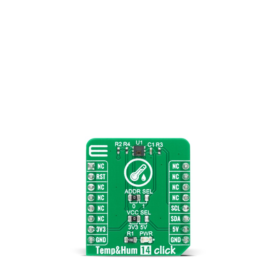 MikroElektronika Temperature and Humidity 14 Click Temperature & Humidity Sensor MikroBus Click Board for HTU31D