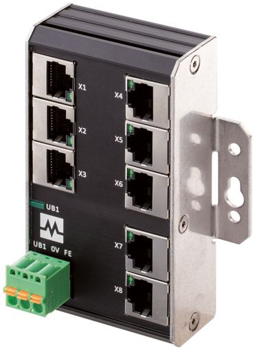 Murrelektronik Limited 58 Series DIN Rail Mount Network Hub, 8 RJ45 Ports, 100Mbit/s Transmission, 9 → 36V dc