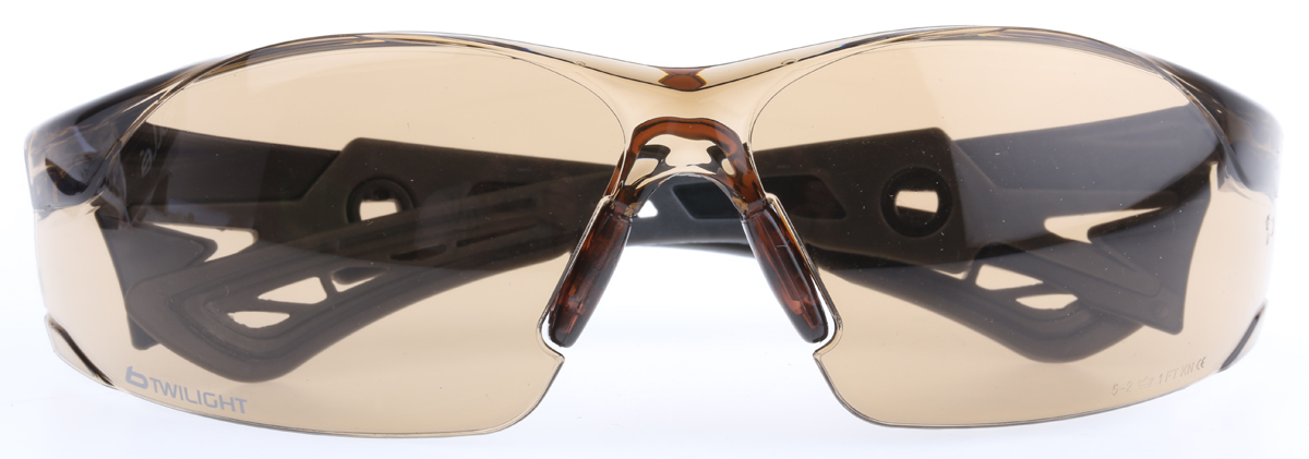 Bolle Safety RUSH+ Anti-Mist Safety Glasses, Bronze PC Lens, Vented