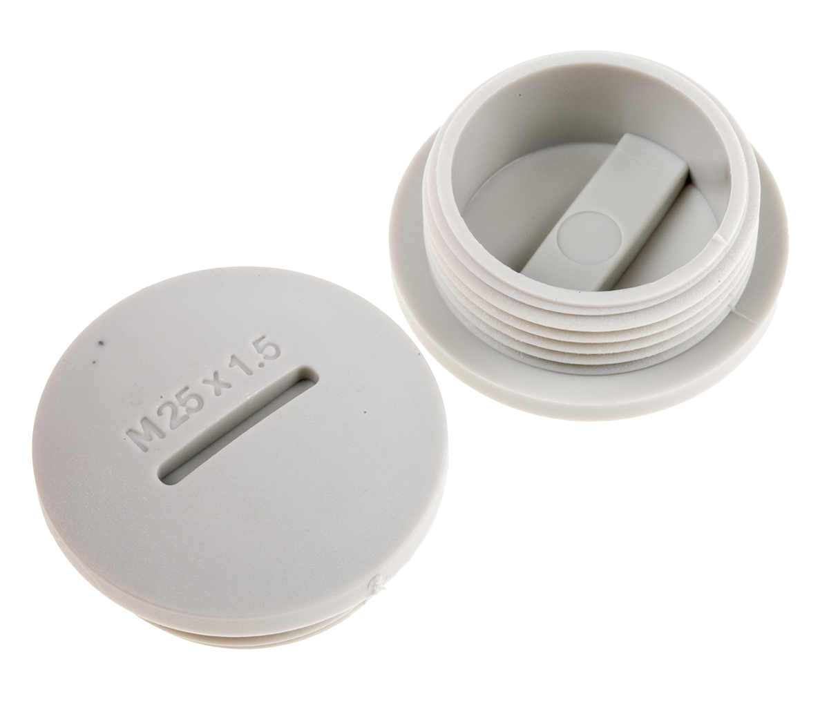 RS PRO Blanking Plug, M25, 24.7mm Hole Diameter, Nylon 66, 29.7mm Diameter, Threaded