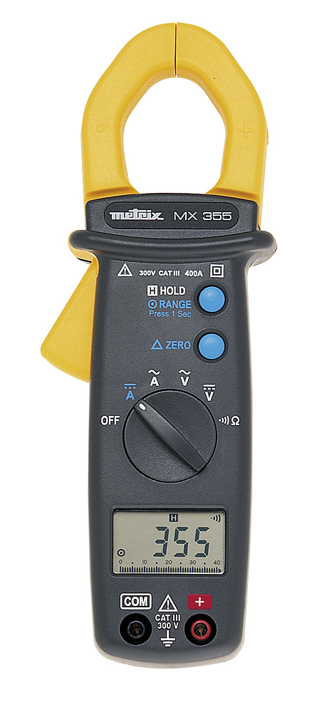 Metrix MX 355 Clamp Meter, 400A dc, Max Current 400A ac CAT III 600V With RS Calibration
