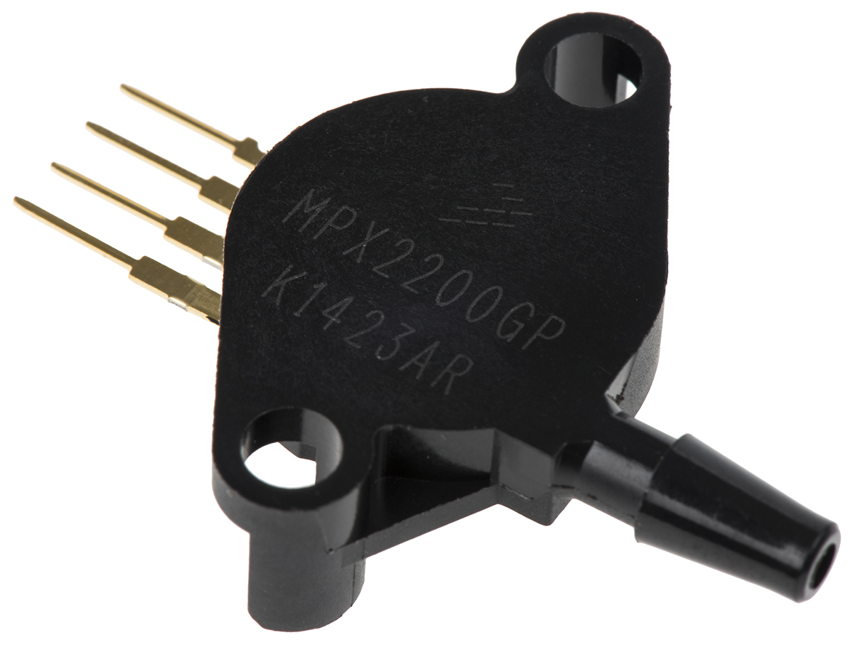 NXP Gauge Pressure Sensor, 200kPa Operating Max, Through-Hole Mount, 4-Pin, 800kPa Overload Max, Case 344B-01