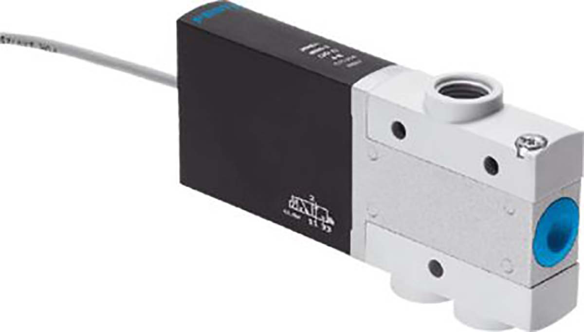 Festo 3/2 Closed, Monostable Pneumatic Solenoid/Pilot-Operated Control Valve - Electrical MHE4 Series, 525189