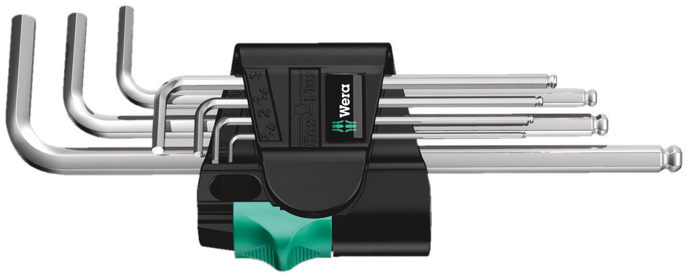 Wera 7 piece L Shape Metric, 1 x 1.5x90 mm, 1 x 2.0x100 mm, 1 x 2.5x112 mm, 1 x 3.0x126 mm, 1 x 4.0x140 mm, 1 x 5.0x160