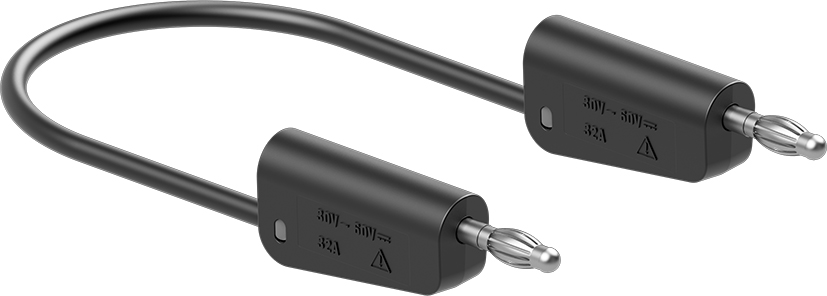 Staubli Test lead, 19A, 30V ac, Black, 1m Lead Length