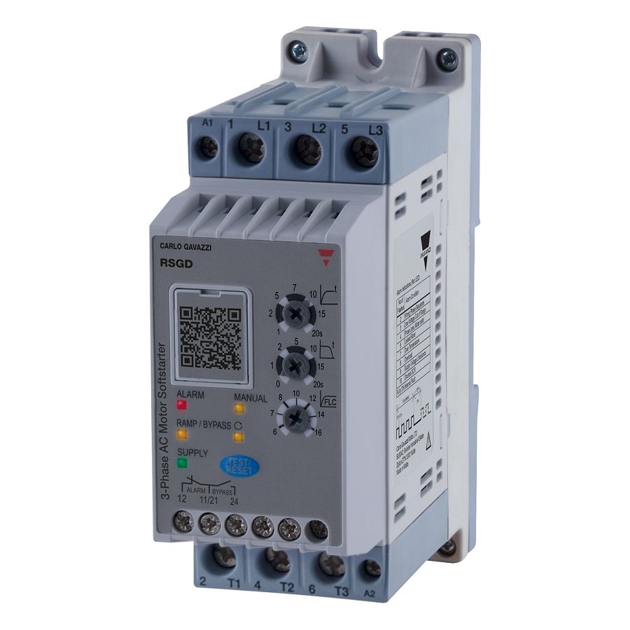 Carlo Gavazzi RSGD Soft Starter, 16 Amps, 400 V, 3 Phase, IP20