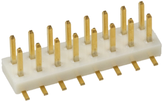 Hirose A3 Series Straight Surface Pin Header, 16 Contact(s), 2 mm Pitch, 2 Row, Unshrouded