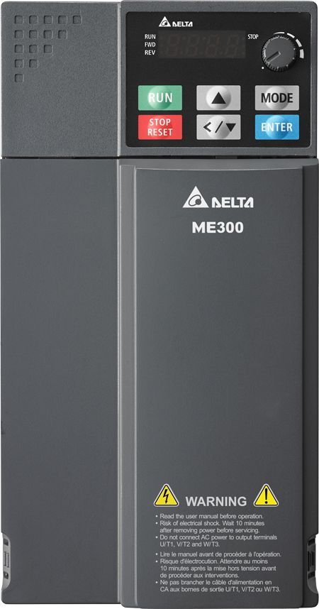 Delta Electronics Inverter Drive, 5.5 kW, 3 Phase, 460 V, 13 A, VFD-ME Series