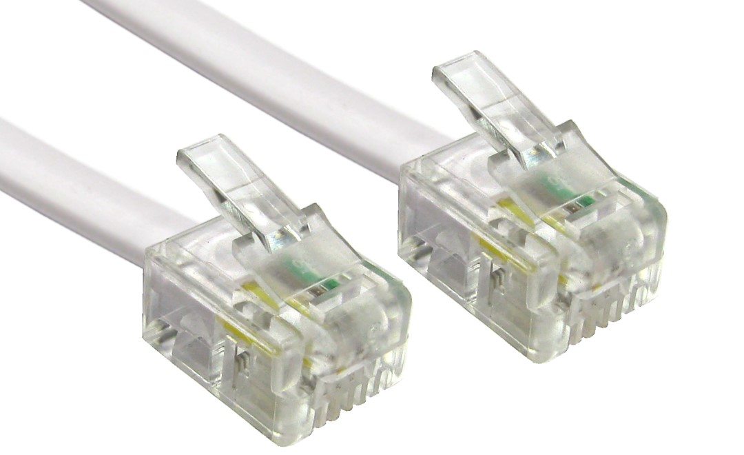 RS PRO Male RJ11 to Male RJ11 Telephone Cable, White Sheath, 30m