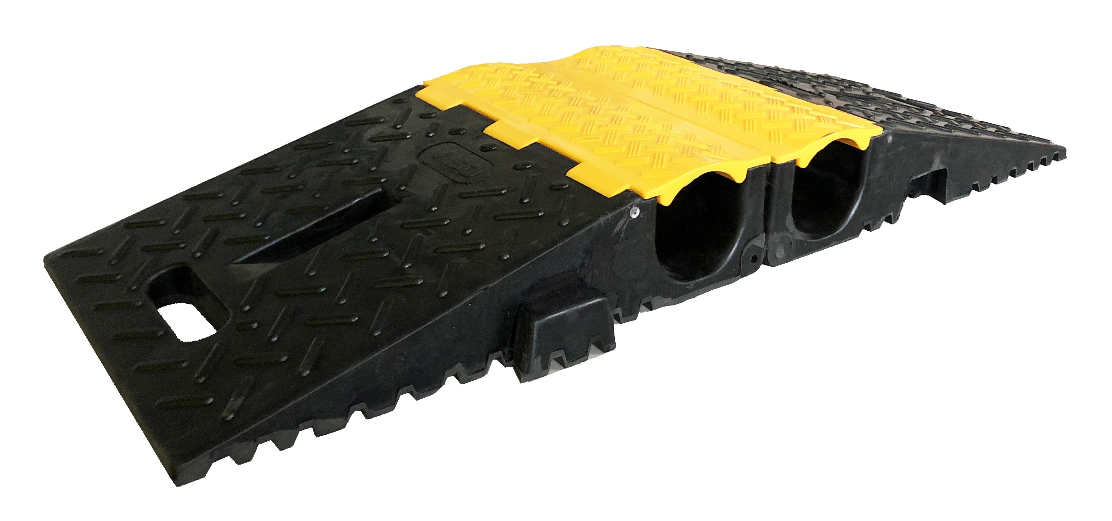 RS PRO 850mm Black/Yellow Cable Cover in Rubber, 80mm Inside dia.
