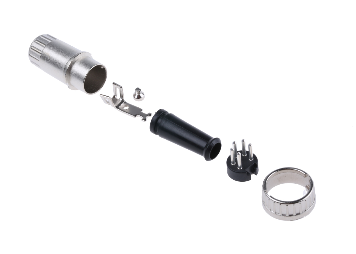 RS PRO 5 Pole Din Plug, 4A, 100 V ac, Bayonet, Male, Cable Mount