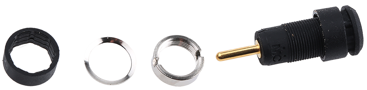 Staubli Black Female Banana Socket, 2mm Connector, 10A, 600V, Gold Plating