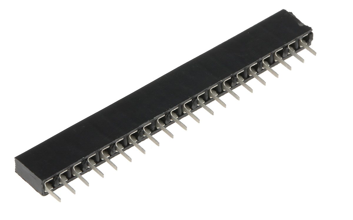 Winslow Straight Through Hole Mount PCB Socket Strip, 20-Contact, 1-Row, 2.54mm Pitch, Solder Termination