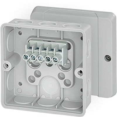 HENSEL DE Series Grey Polycarbonate Junction Box, IP55, 55 x 98 x 98mm