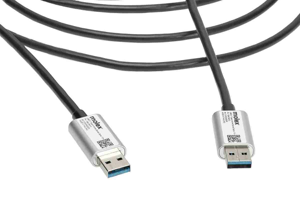 Molex USB 3.1, Male USB A to Male USB A, 10m