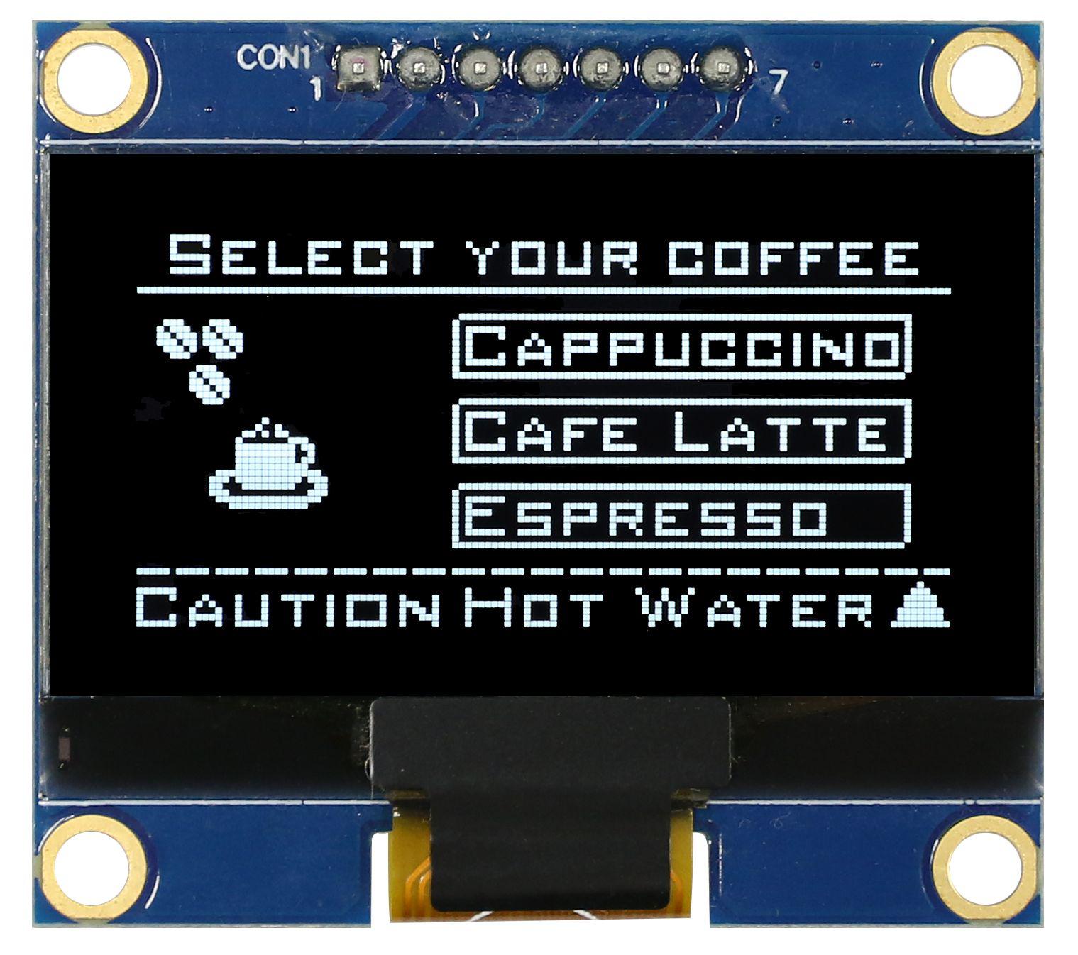 Midas 1.54in White Passive matrix OLED Display 128 x 64pixels COB SPI Interface