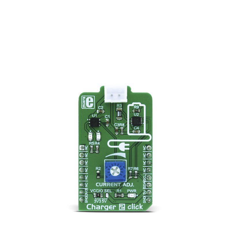MikroElektronika Charger 2 Click Board Battery Charger for STBC08, STC3100 for Optimal and Reliable Charging of 3.7 V