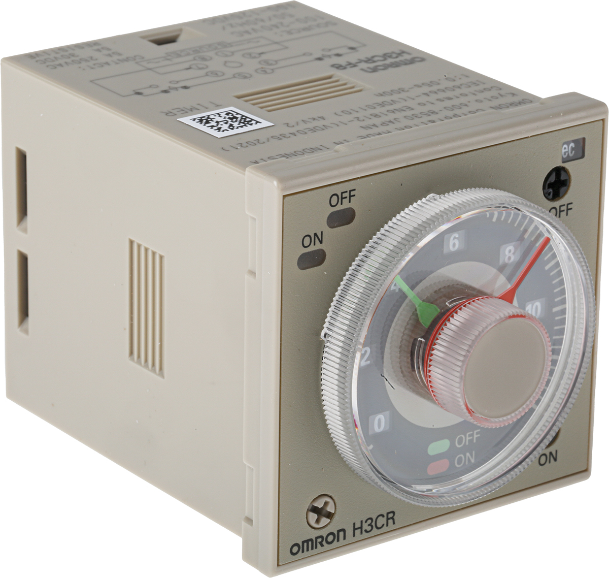 Omron H3CR Series DIN Rail, Panel Mount Timer Relay, 100 → 240V ac, 2-Contact, 0.05 s → 300 h,