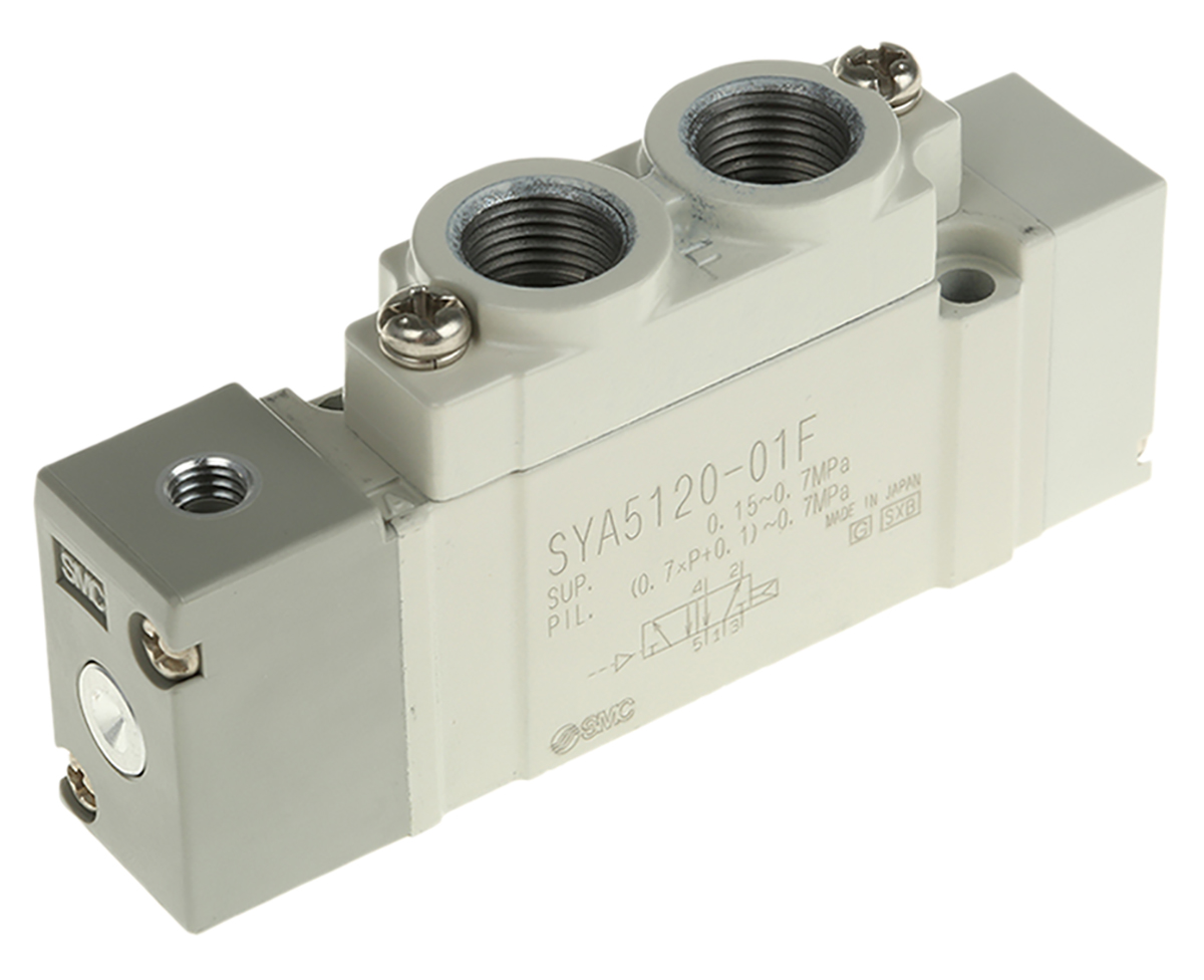 SMC 5/2 Pneumatic Solenoid Valve - Pilot/Pilot G 1/8 SYA5000 Series