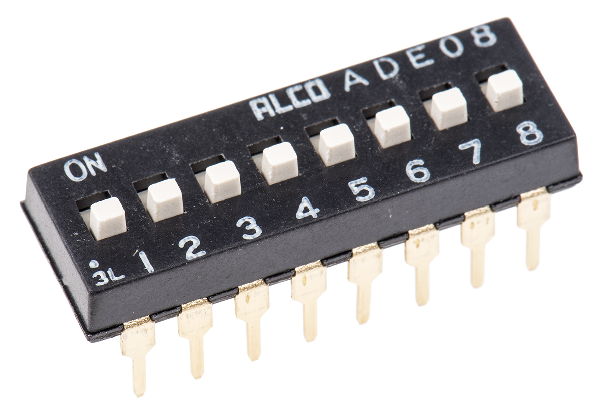 TE Connectivity 8 Way Through Hole DIP Switch 8P