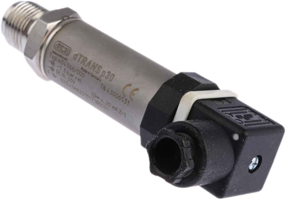 Jumo Pressure Sensor, -1bar Min, 3bar Max, Relative Reading