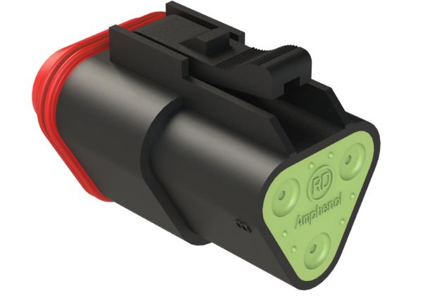 Amphenol Industrial, AT Cable connector Socket 3 Way, Crimp Termination AT06-3S-RD01BLK