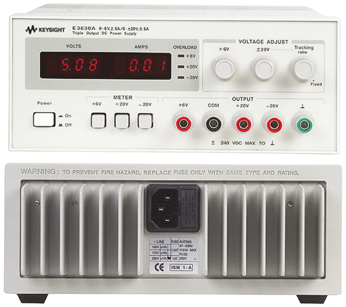 Keysight Technologies E3630A Series Digital Bench Power Supply, 0 → 20V, 2.5 A, 500mA, 3-Output, 15W
