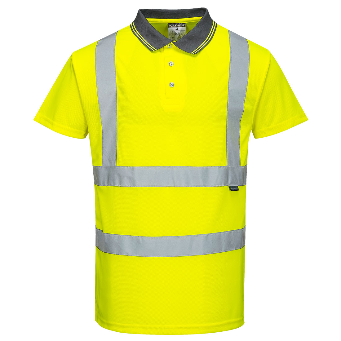 Portwest S477 Yellow Unisex Hi Vis Polo Shirt, XXL
