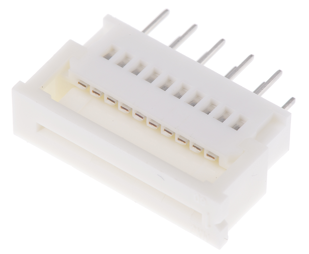 Molex, Easy-On, 5597 1.25mm Pitch 10 Way Straight Female FPC Connector, ZIF Vertical Contact
