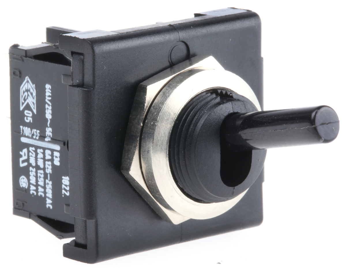 Marquardt Toggle Switch, Panel Mount, On-Off, DPST, Tab Terminal