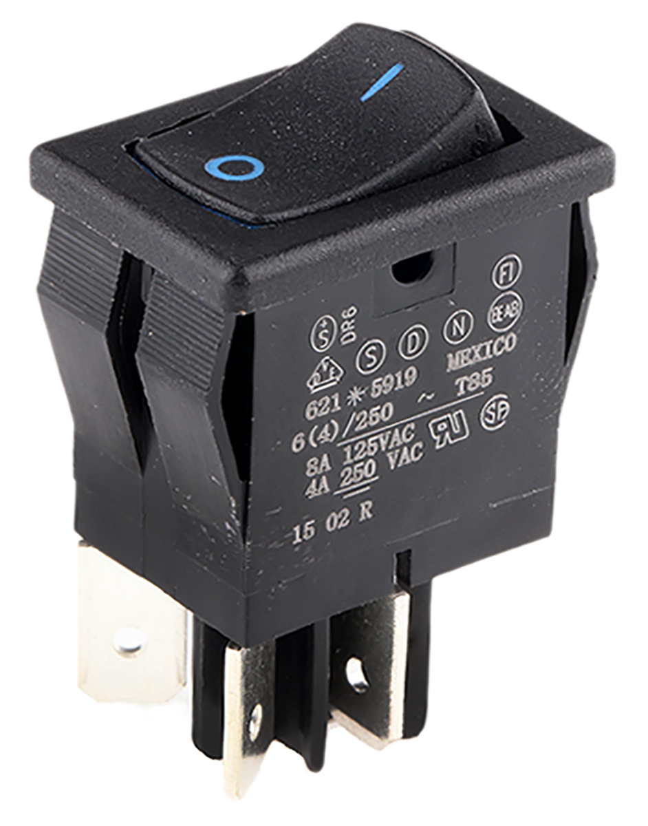 Carlingswitch DPST, On-Off Rocker Switch Panel Mount