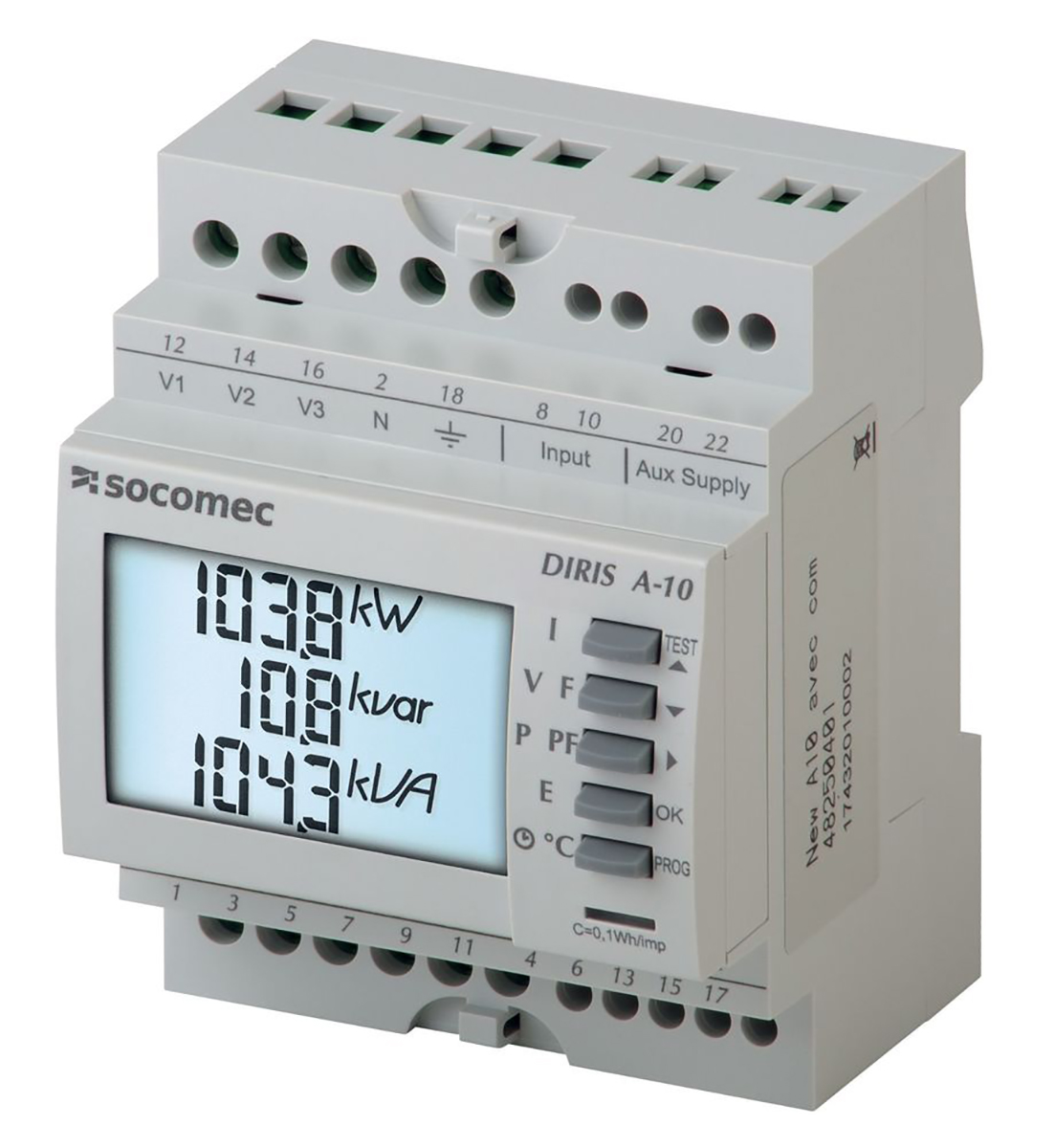 Socomec 1, 3 Phase Backlit LCD Energy Meter