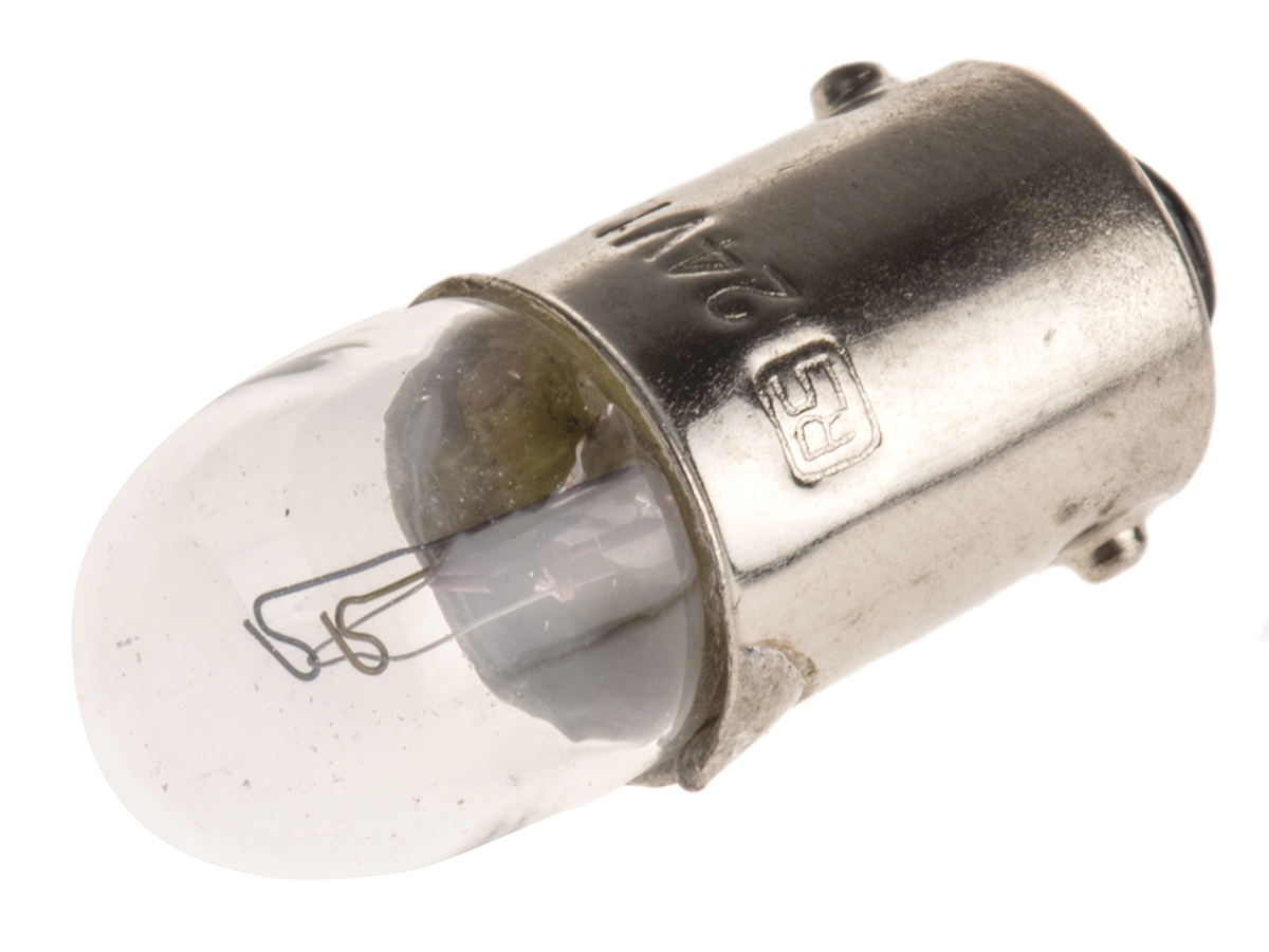 RS PRO BA9s Indicator Light, Clear, 24 V, 50 mA, 10000h