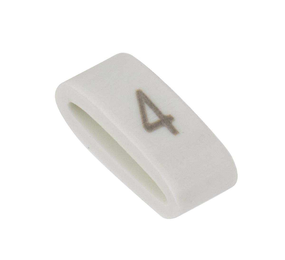 HellermannTyton HODS85 Slide On Cable Markers, Black on White, Pre-printed "4", 1.8 → 6.3mm Cable, 531-07855